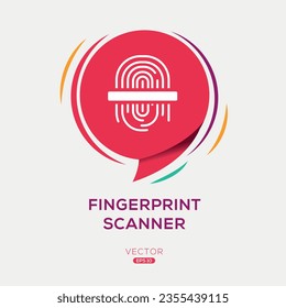 Creative (Fingerprint scanner) Icon ,Vector sign.