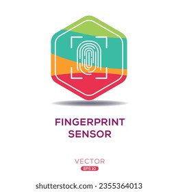 Icono creativo (sensor de huellas dactilares),Signo vectorial.