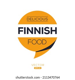 Creative (Finnish food) logo, sticker, badge, label, vector illustration.