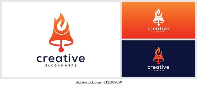 Creative fire bell logo icon