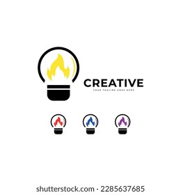 Creative Fire Bulb logo designs concept vector, Inspiration Education logo symbol