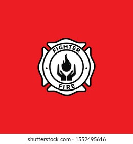 creative fire fighter simple logo vector icon illustration