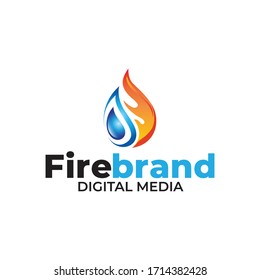 Plantilla de diseño del logotipo de la marca Creative flame