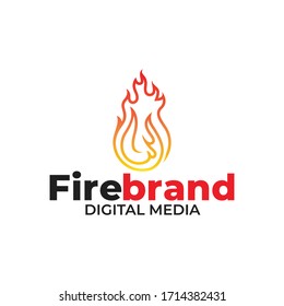 Plantilla de diseño del logotipo de la marca Creative flame