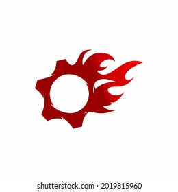 Creative Fire Gear Logo designs - vector,  Industry logo template. stock illustration.