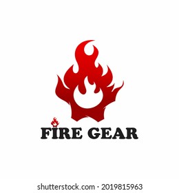 Creative Fire Gear Logo designs - vector,  Industry logo template. stock illustration.