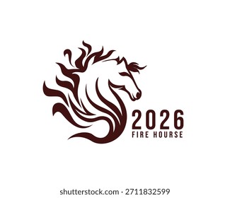 Logotipo creativo de la casa de bomberos según el Año calendario chino 2026