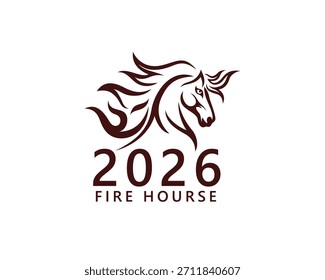Logotipo creativo de la casa de bomberos según el Año calendario chino 2026