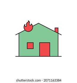 Creative fire house logo icon vector