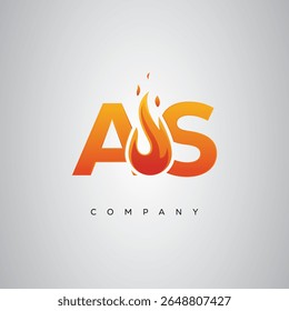 AS Creative Fire Letter Logo Design