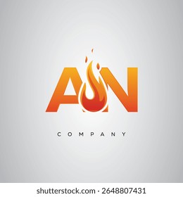 AN Creative Fire Letter Logo Design