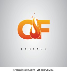 OF Creative Fire Letter Diseño de Logo