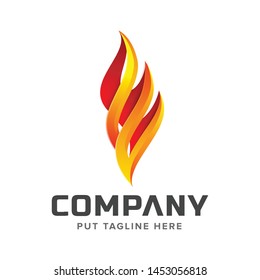 Creative fire logo template for business 