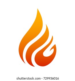 Creative fire logo with tongues of flame. Icon illustration for design - vector