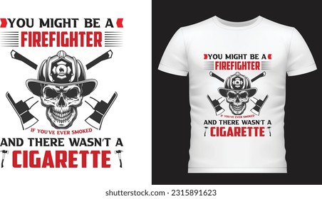 Creative Firefighter T-Shirt Design Template 
