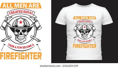 Creative Firefighter T-Shirt Design Template