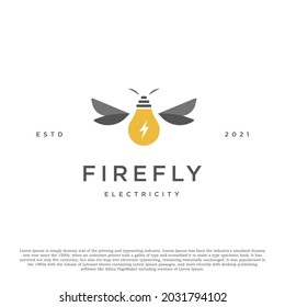Creative firefly and lamp logo concept. Premium logo for your business and others