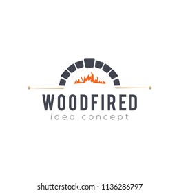 Creative Firewood Oven and Woodfired Concept Logo Design Template