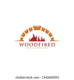 Creative Firewood Oven and Woodfired Concept Logo Design Template