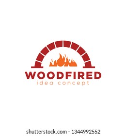 Creative Firewood Oven And Woodfired Concept Logo Design Template