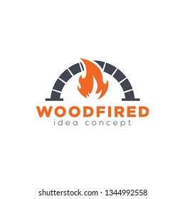 Creative Firewood Oven and Woodfired Concept Logo Design Template