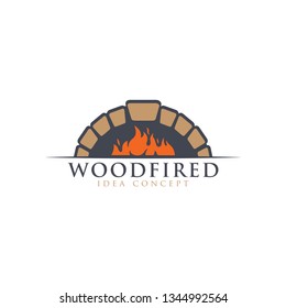 Creative Firewood Oven and Woodfired Concept Logo Design Template