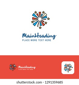 Creative Fireworks Logo Design. Flat color Logo place for Tagline. Vector Illustration