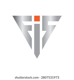 Creative FIS letter logo featuring a centered nail icon, ideal for construction companies, hardware suppliers, carpentry businesses, engineering firms, and industrial branding.