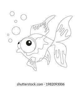 Creative fish for coloring book. Vector illustration.