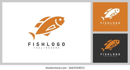 Creative Fish Icon Logo in Flat Style – Editable Vector Template