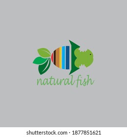 creative fish illustration vector design color leaf