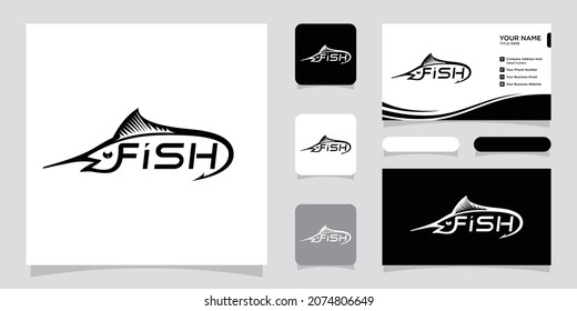 Creative Fish Logo Design with business card design