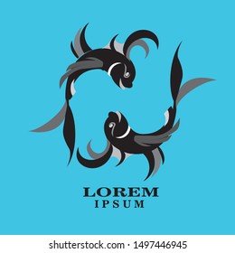 Creative Fish Logo Design, Fishing Logo, Two Fish Logo