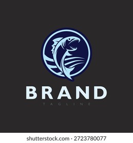Creative Fish Logo Design for Fishing Equipment Brand Identity Vector Illustration