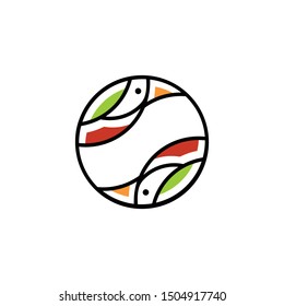 creative fish logo template design vector