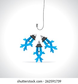creative fish over white background