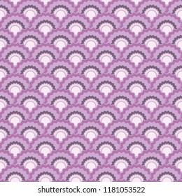 Creative fish scales squama background, vector seamless fabric pattern, tiled textile print. Traditional japanese squama scales seamless arc tiles texture. Mermaid skin pattern.