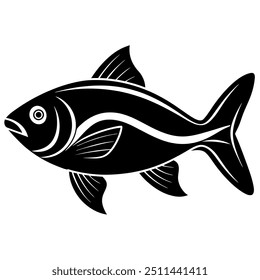 Creative fish silhouette icon vector, perfect for aquatic-themed designs. 