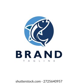 Criativa peixe símbolo Logo Design para Oceano Pesca Marca Vetor de Identidade