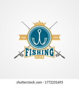 creative fishing club vintage logo