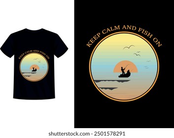 Creative fishing t shirt design