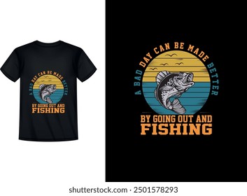 Creative fishing t shirt design