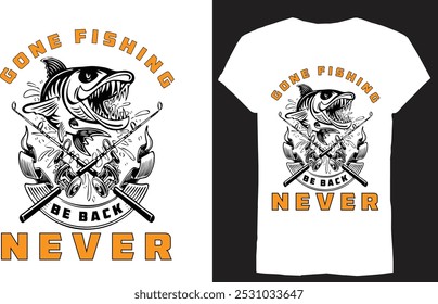 Creative Fishing T shirt design