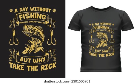 Creative Fishing T-Shirt Design Template 