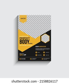 Creative fitness gym flyer design