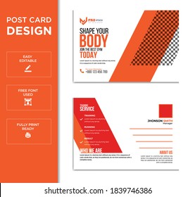 Creative Fitness Gym Postcard Design