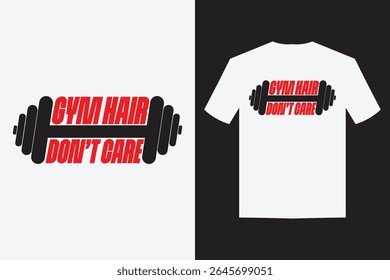 creative fitness gym t-shirt design with dumbbell them