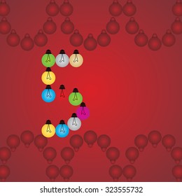 creative five numeric number created with bulb