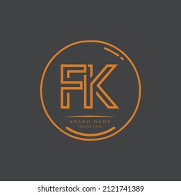Elementos de diseño de logotipo de letras iniciales de FK creativos. Modern Minimalista modelo de diseño vectorial de la carta de negocios.
