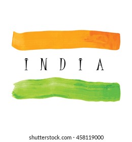 Creative flag of India. Watercolor effect